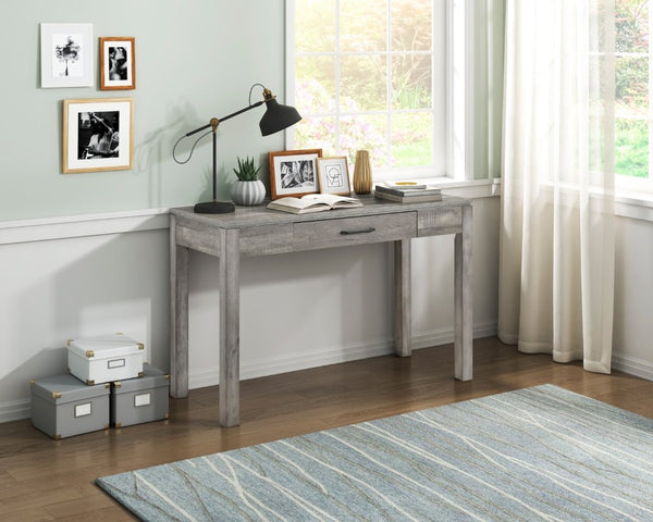 English Elm Writing Desk and Hutch Set Scandinavian Two Tone Natural Wood Home Office Gray 48 x 20.5 x 31.5 B011P581595
