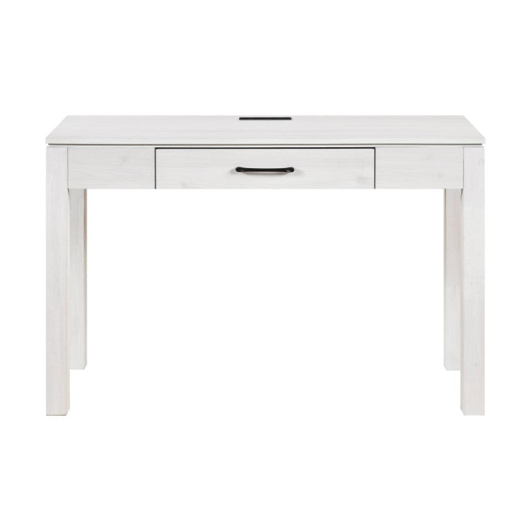 English Elm Writing Desk and Hutch Set Scandinavian Two Tone Natural Wood Home Office White 48 x 20.5 x 31.5 B011P581596
