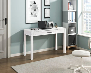 English Elm Writing Desk and Hutch Set Scandinavian Two Tone Natural Wood Home Office White 48 x 20.5 x 31.5 B011P581596