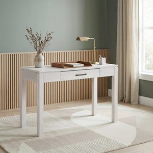 English Elm Writing Desk and Hutch Set Scandinavian Two Tone Natural Wood Home Office White 48 x 20.5 x 31.5 B011P581596