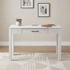 English Elm Writing Desk and Hutch Set Scandinavian Two Tone Natural Wood Home Office White 48 x 20.5 x 31.5 B011P581596