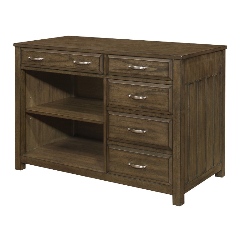 English Elm Credenza Mindy Veneer Storage Cabinet with Dovetail Drawers and Satin Nickel Pulls B011P581598
