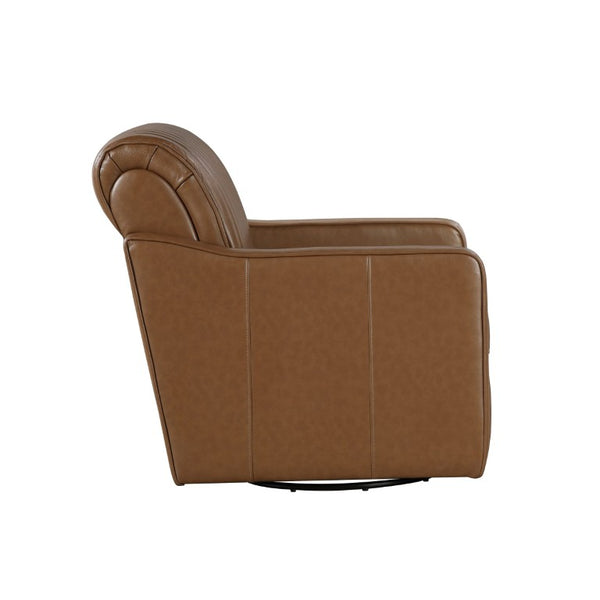 English Elm Swivel Accent Chair Channel Stitched High Back Faux Leather for Office or Living Room B011P581633