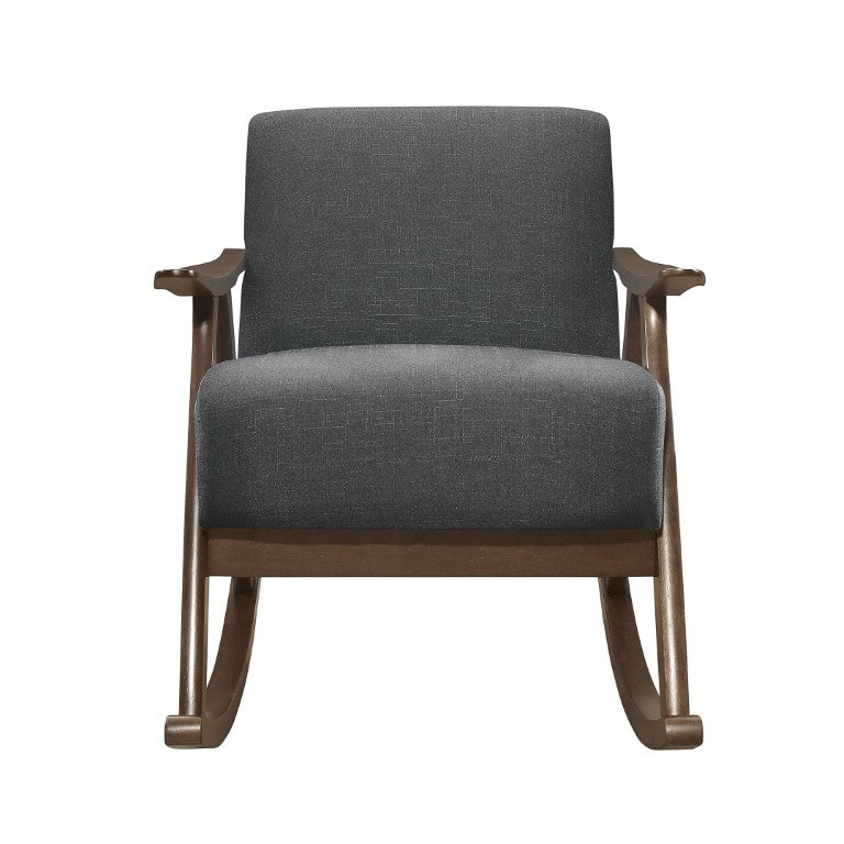 English Elm Rocking Chair Mid-Century Walnut Wood Frame Textured Upholstery for Living Room B011P581643