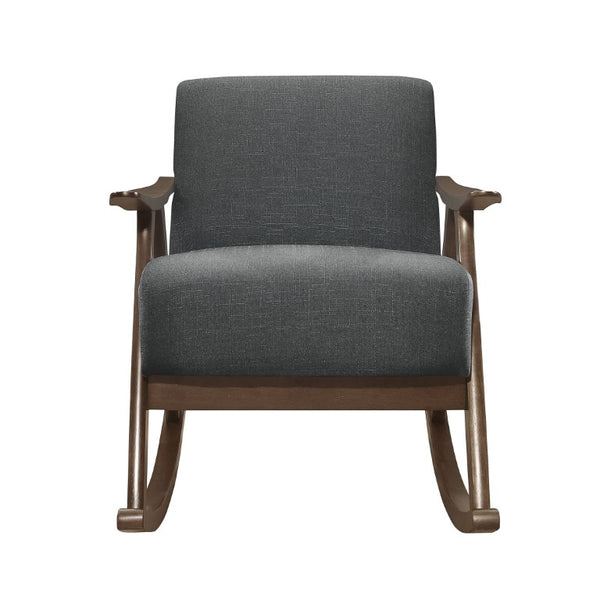 English Elm Rocking Chair Mid-Century Walnut Wood Frame Textured Upholstery for Living Room B011P581643