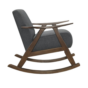 English Elm Rocking Chair Mid-Century Walnut Wood Frame Textured Upholstery for Living Room B011P581643