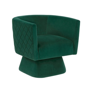 English Elm Swivel Accent Chair Diamond Quilted Velvet Upholstered 360 Degree Base Living Room B011P581650