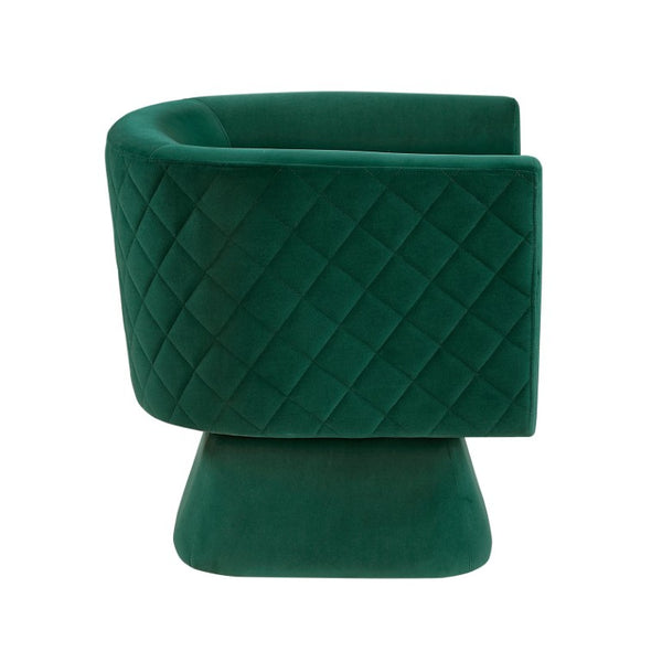 English Elm Swivel Accent Chair Diamond Quilted Velvet Upholstered 360 Degree Base Living Room B011P581650
