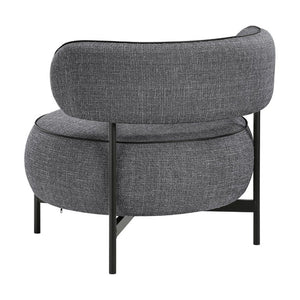 English Elm Swivel Accent Chair Plush Chenille Upholstery 360 Degree Rotation Black Metal Legs B011P581657