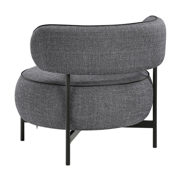 English Elm Swivel Accent Chair Plush Chenille Upholstery 360 Degree Rotation Black Metal Legs B011P581657