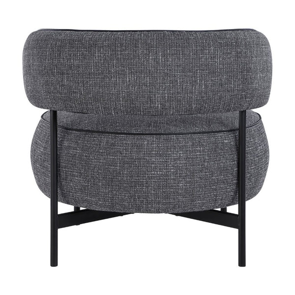 English Elm Swivel Accent Chair Plush Chenille Upholstery 360 Degree Rotation Black Metal Legs B011P581657