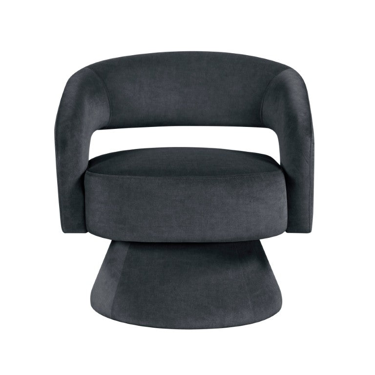 English Elm Swivel Accent Chair Plush Velvet Upholstery Pocket Coil Seat Lounge Ready Design B011P581658