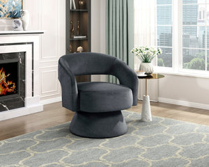 English Elm Swivel Accent Chair Plush Velvet Upholstery Pocket Coil Seat Lounge Ready Design B011P581658