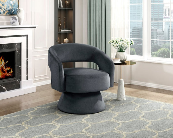 English Elm Swivel Accent Chair Plush Velvet Upholstery Pocket Coil Seat Lounge Ready Design B011P581658