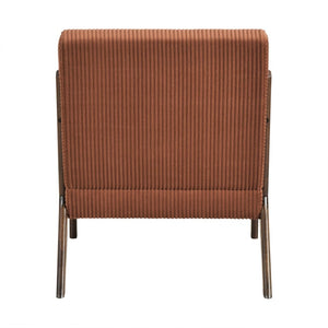 English Elm Accent Armchair Corduroy Upholstered Mid-Century Rubberwood Frame with Lumbar Pillow B011P581662