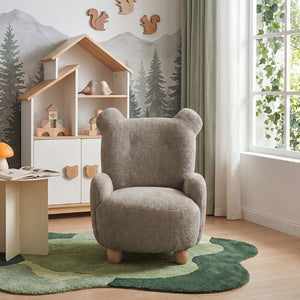 English Elm Kid's Bear Shaped Accent Chair Plush Chenille Upholstery Foam Seat Nursery Bedroom B011P581663