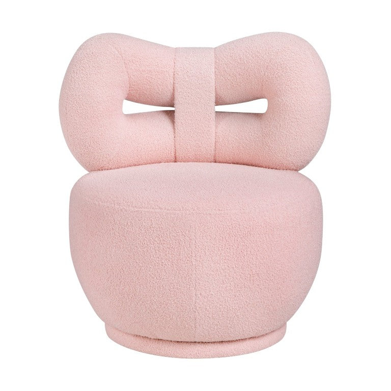 English Elm Kid's Boucle Upholstered Swivel Chair Bow Back Sculptural Seat for Playroom B011P581665