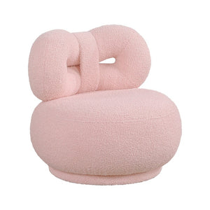 English Elm Mini Toddler Swivel Chair Bow Back Plush Upholstered Nursery Playroom Accent Seat Pink Boucle B011P581667