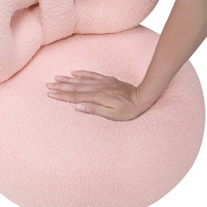 English Elm Mini Toddler Swivel Chair Bow Back Plush Upholstered Nursery Playroom Accent Seat Pink Boucle B011P581667