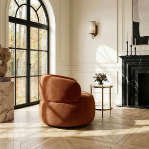 English Elm Swivel Barrel Accent Chair Plush Chenille Upholstery for Living Room or Bedroom B011P581677