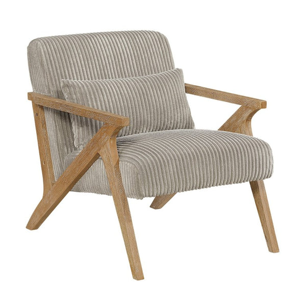 English Elm Accent Barrel Chair Corduroy Upholstered Rubberwood Frame Mid-Century Living Room Seat B011P581679
