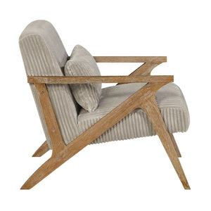 English Elm Accent Barrel Chair Corduroy Upholstered Rubberwood Frame Mid-Century Living Room Seat B011P581679