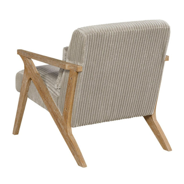 English Elm Accent Barrel Chair Corduroy Upholstered Rubberwood Frame Mid-Century Living Room Seat B011P581679