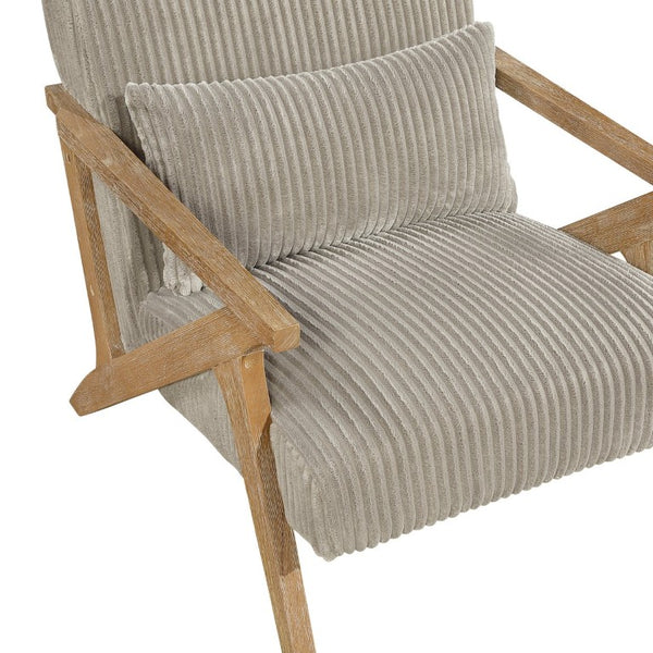 English Elm Accent Barrel Chair Corduroy Upholstered Rubberwood Frame Mid-Century Living Room Seat B011P581679