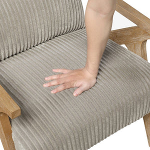 English Elm Accent Barrel Chair Corduroy Upholstered Rubberwood Frame Mid-Century Living Room Seat B011P581679