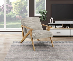 English Elm Accent Barrel Chair Corduroy Upholstered Rubberwood Frame Mid-Century Living Room Seat B011P581679