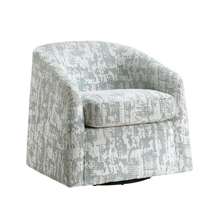 English Elm Swivel Barrel Chair with Jacquard Upholstery Pocket Coil Cushioning for Living Rooms B011P581681