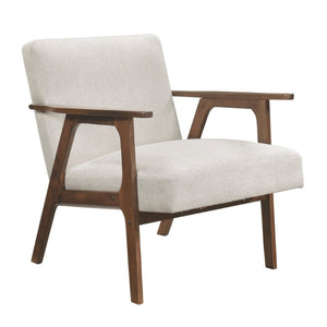 English Elm Accent Chair Mid-Century Rubberwood Frame Textured Polyester Upholstery Living Room Seat B011P581690