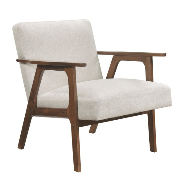English Elm Accent Chair Mid-Century Rubberwood Frame Textured Polyester Upholstery Living Room Seat B011P581690