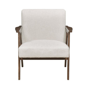 English Elm Accent Chair Mid-Century Rubberwood Frame Textured Polyester Upholstery Living Room Seat B011P581690