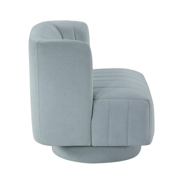 English Elm Swivel Barrel Back Accent Chair Channel Tufted Polyester Upholstery for Living Room B011P581692