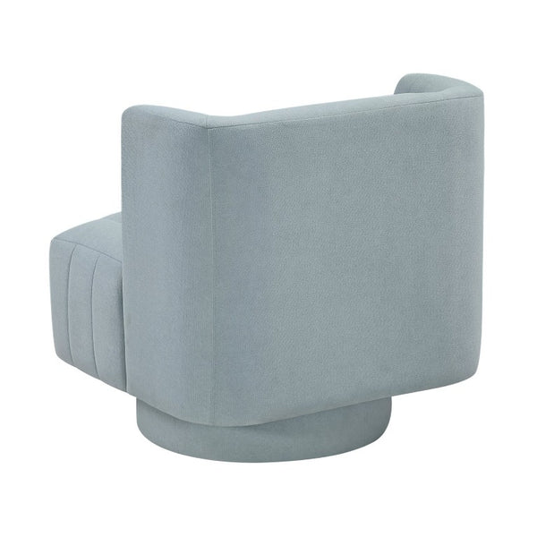 English Elm Swivel Barrel Back Accent Chair Channel Tufted Polyester Upholstery for Living Room B011P581692