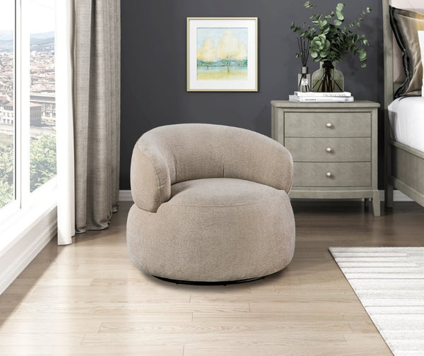English Elm Swivel Barrel Accent Chair Plush Chenille Upholstery 360 Degree Base for Living Room B011P581693