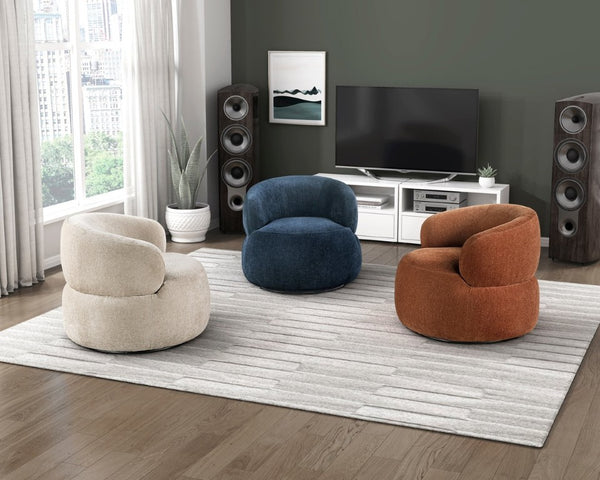 English Elm Swivel Barrel Accent Chair Plush Chenille Upholstery 360 Degree Base for Living Room B011P581693