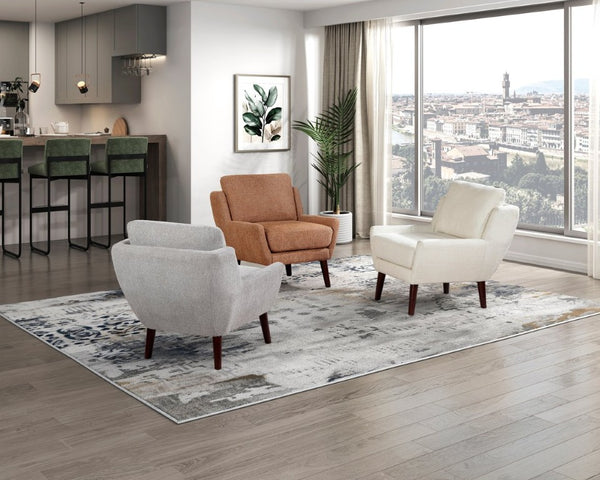 English Elm Accent Chair Chenille Upholstered Mid-Century Pocket Coil Seat Espresso Wood Legs B011P581694