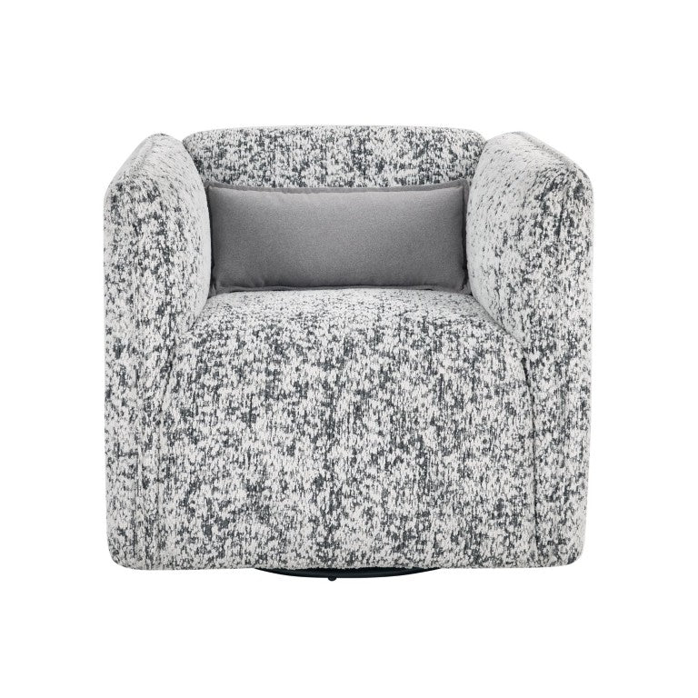 English Elm Swivel Barrel Lounge Chair Jacquard Upholstered with Pocket Coil Support for Living Rooms B011P581695