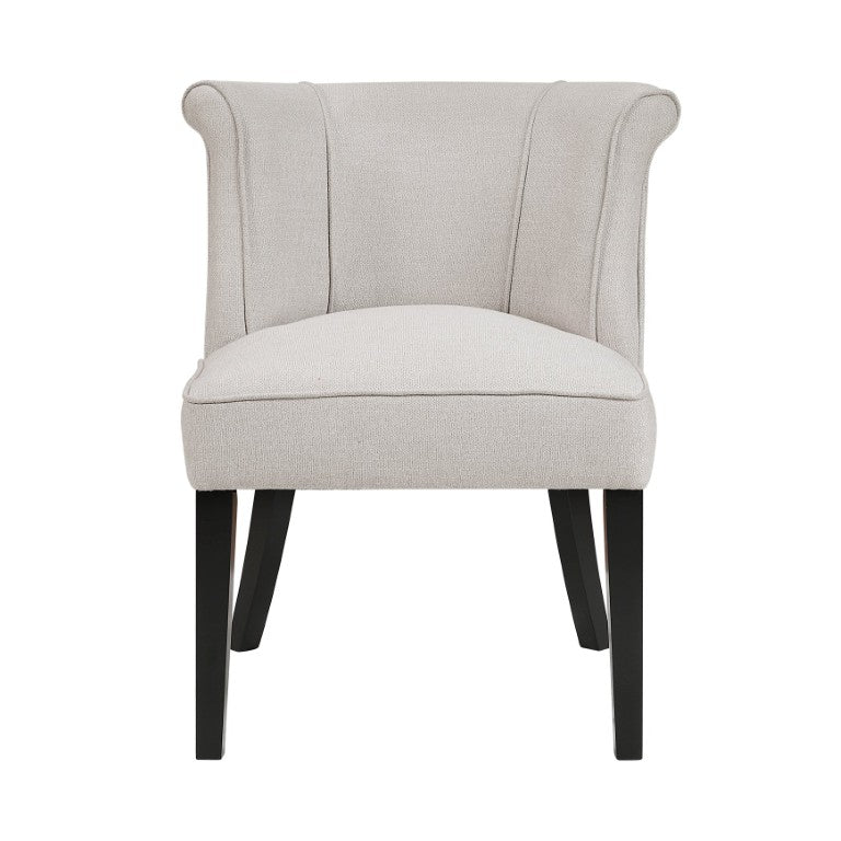 English Elm Accent Chair Curved Back Piping Detail Foam Cushioned Polyester Fabric Espresso Wood Legs B011P581696