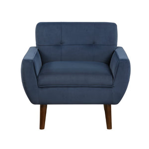 English Elm Accent Chair Tufted Velvet Upholstery Mid-Century Modern Style with Tapered Wood Legs B011P581697