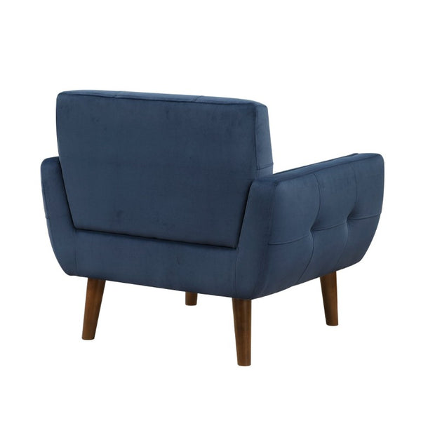 English Elm Accent Chair Tufted Velvet Upholstery Mid-Century Modern Style with Tapered Wood Legs B011P581697