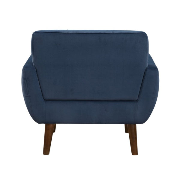 English Elm Accent Chair Tufted Velvet Upholstery Mid-Century Modern Style with Tapered Wood Legs B011P581697