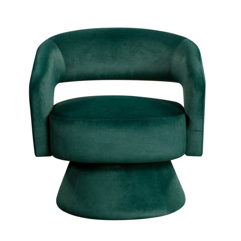 English Elm Swivel Barrel Accent Chair Plush Velvet Upholstery Foam Cushioned Living Room Seat B011P581701