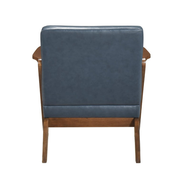 English Elm Accent Chair Mid-Century Modern Rubberwood Frame Faux Leather Seat for Living Room B011P581702