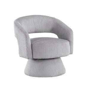 English Elm Swivel Accent Chair Corduroy Upholstered Round Seat with 360 Degree Base for Any Room B011P581703