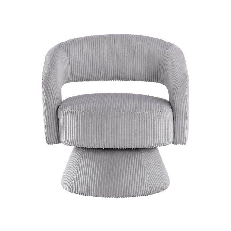 English Elm Swivel Accent Chair Corduroy Upholstered Round Seat with 360 Degree Base for Any Room B011P581703