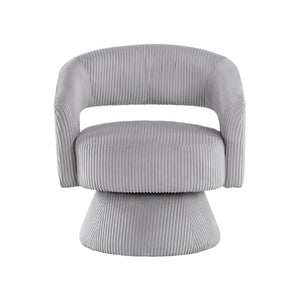 English Elm Swivel Accent Chair Corduroy Upholstered Round Seat with 360 Degree Base for Any Room B011P581703