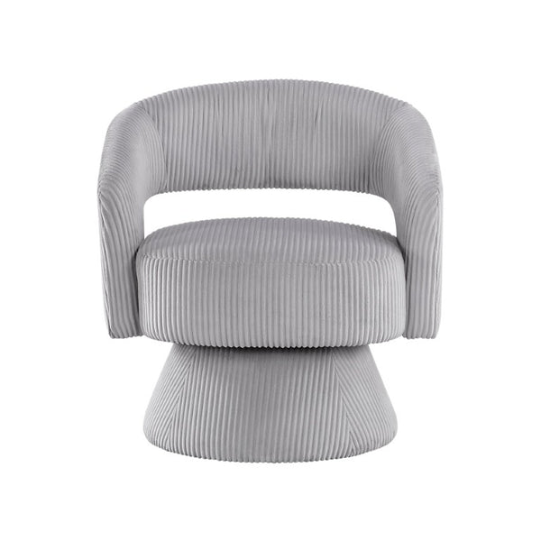 English Elm Swivel Accent Chair Corduroy Upholstered Round Seat with 360 Degree Base for Any Room B011P581703